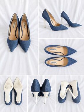 Steve Madden Daisie Denim Blue Pointed Toe Stiletto Pumps